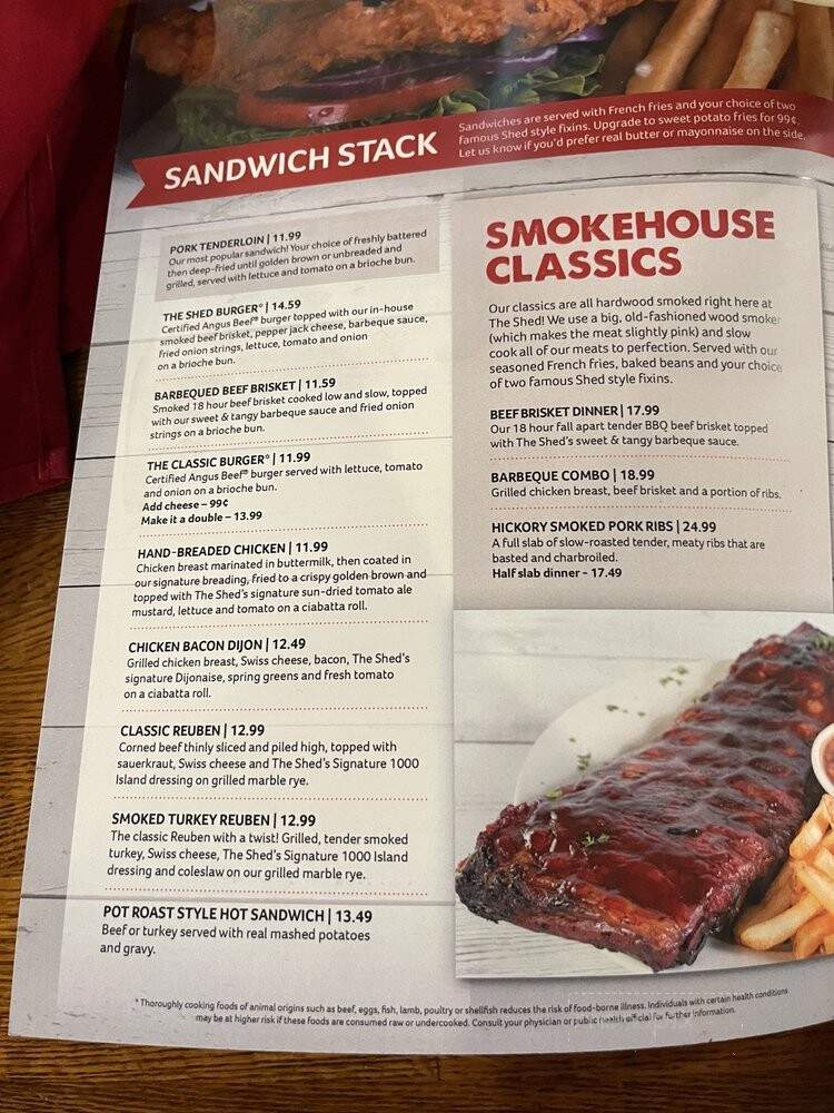 Machine Shed Restaurant - Davenport, IA menu_pic