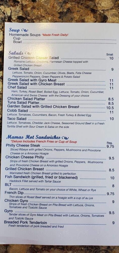 Menu Of Mamas Kitchen In Seminole Fl 33772