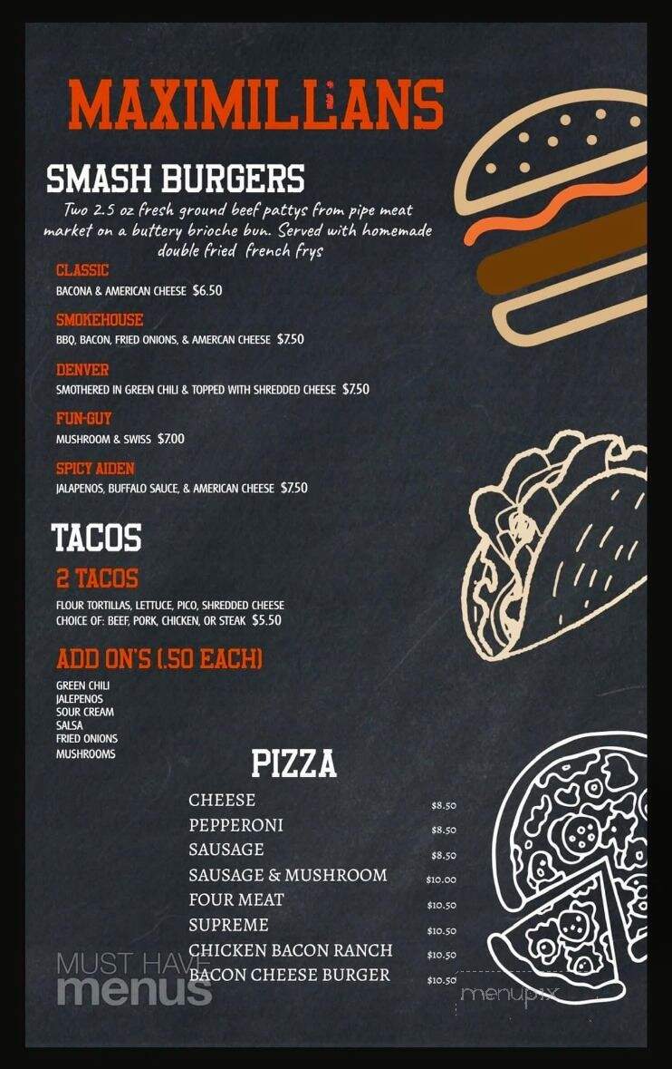Maximillian's - Mount Calvary, WI menu_pic