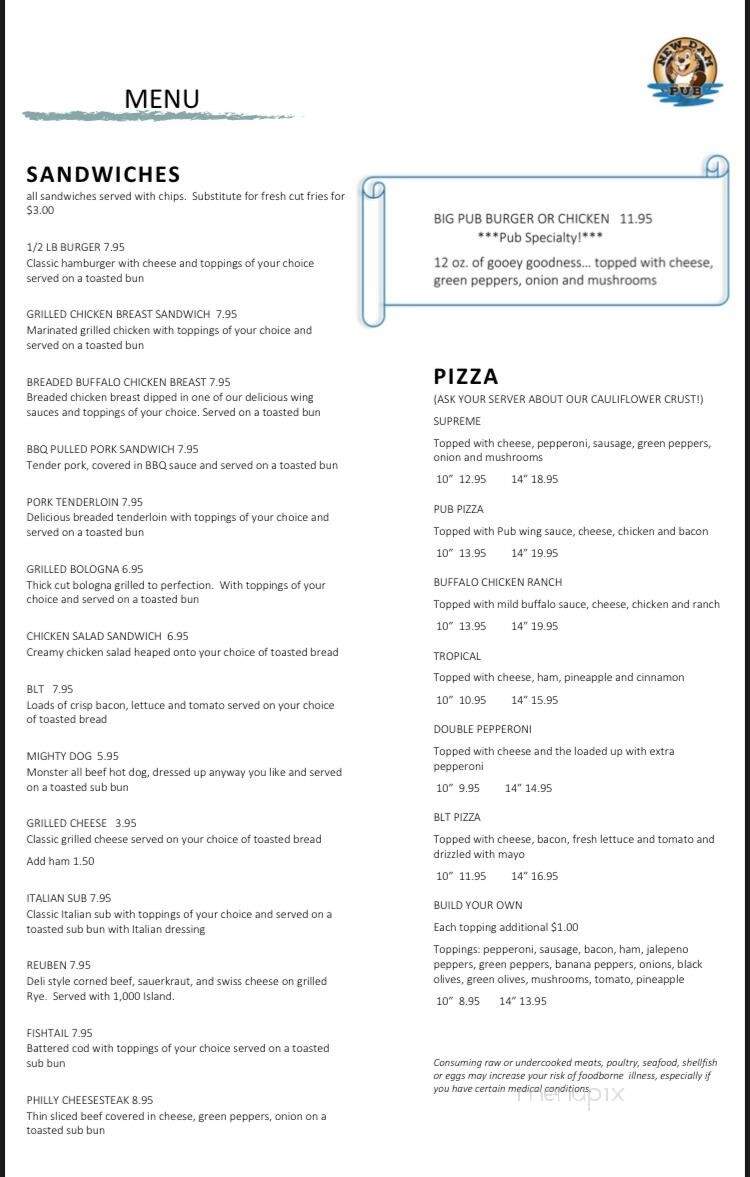 New Dam Pub - Hebron, OH menu_pic