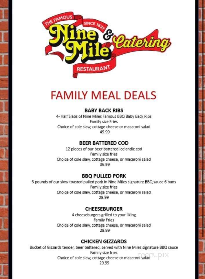 Nine Mile Restaurant - Fort Wayne, IN menu_pic