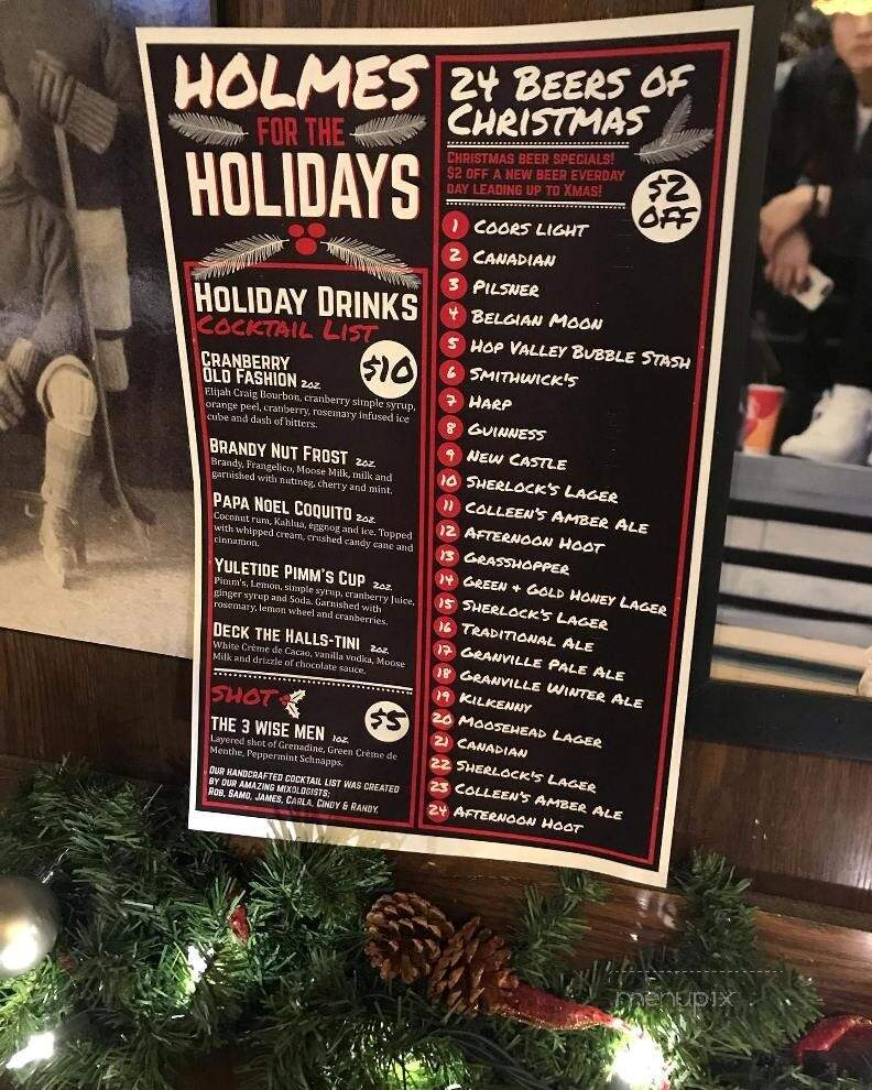 The Sherlock Holmes Pub - Edmonton, AB menu_pic
