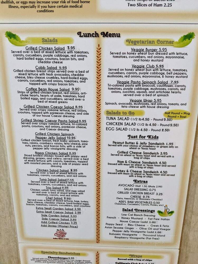 John & Anna's Coffee Bean Cafe & Catering - Baton Rouge, LA menu_pic