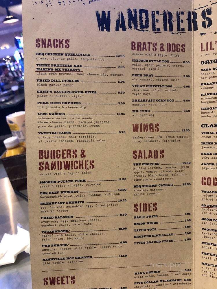 Vagabond DRINK + PLAY + EAT - Las Vegas, NV menu_pic