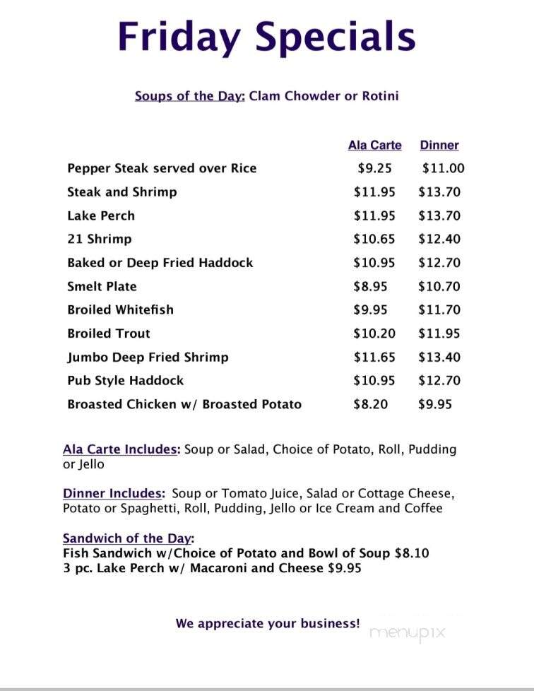 Golden Flame Family Restaurant - Manitowoc, WI menu_pic