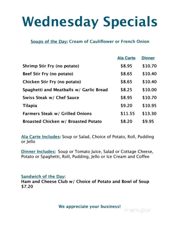 Golden Flame Family Restaurant - Manitowoc, WI menu_pic