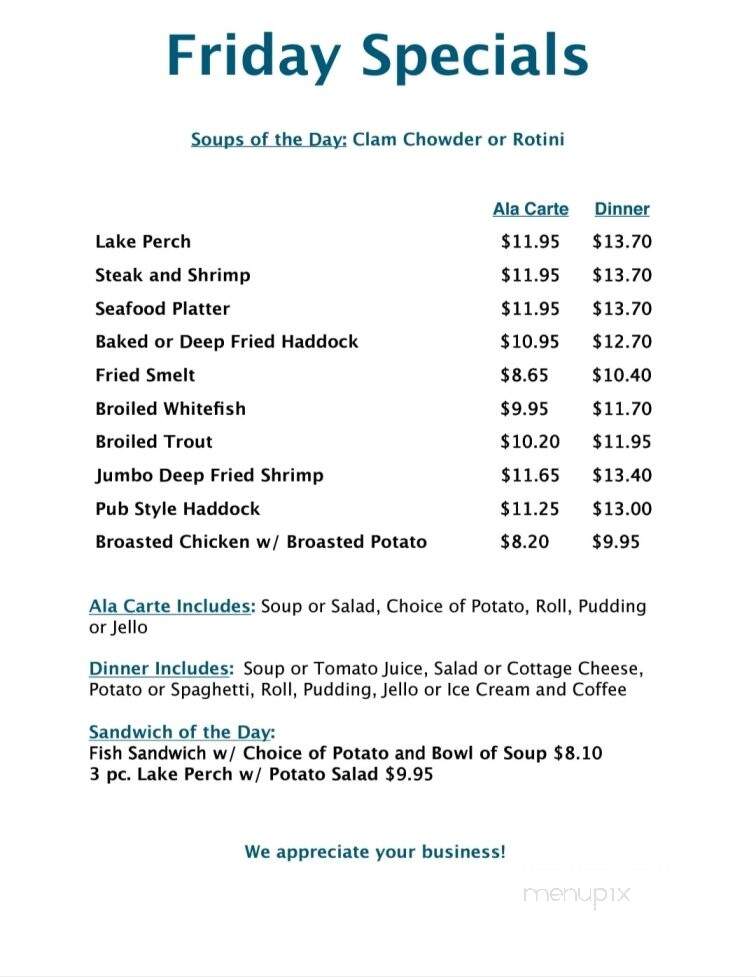 Golden Flame Family Restaurant - Manitowoc, WI menu_pic