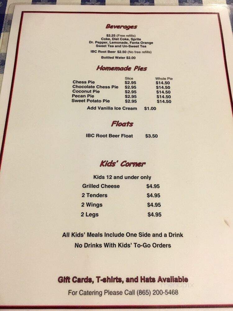 Gus's World Famous Fried Chicken - Knoxville, TN menu_pic