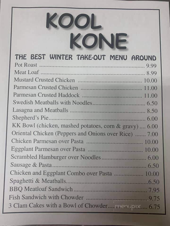 Kool Kone - Wareham, MA menu_pic