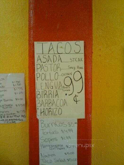 Taqueria Mi Tierra - Eugene, OR menu_pic