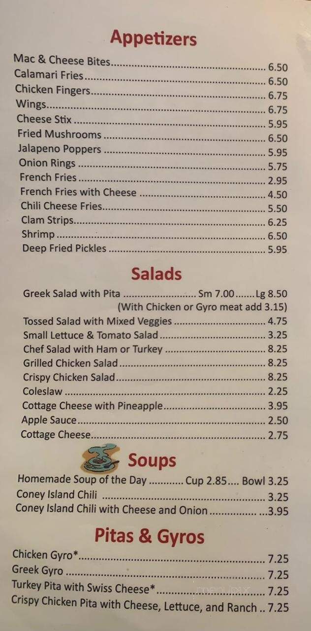 Cavis Bar & Restaurant - Kimball, MI menu_pic