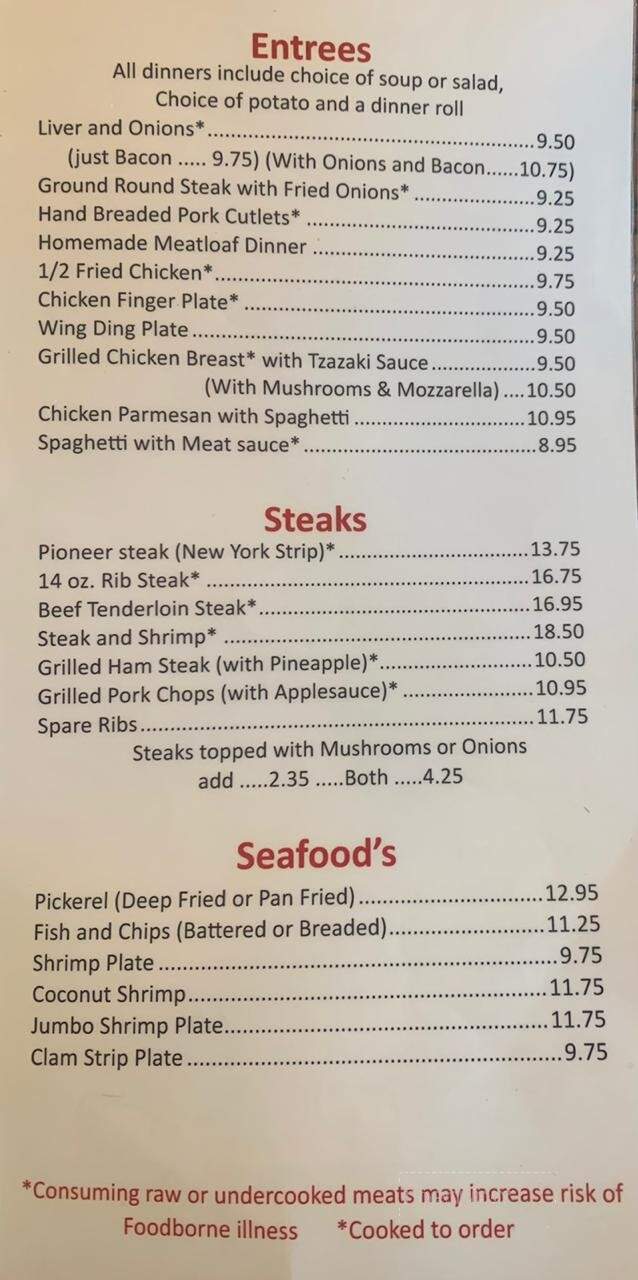 Cavis Bar & Restaurant - Kimball, MI menu_pic