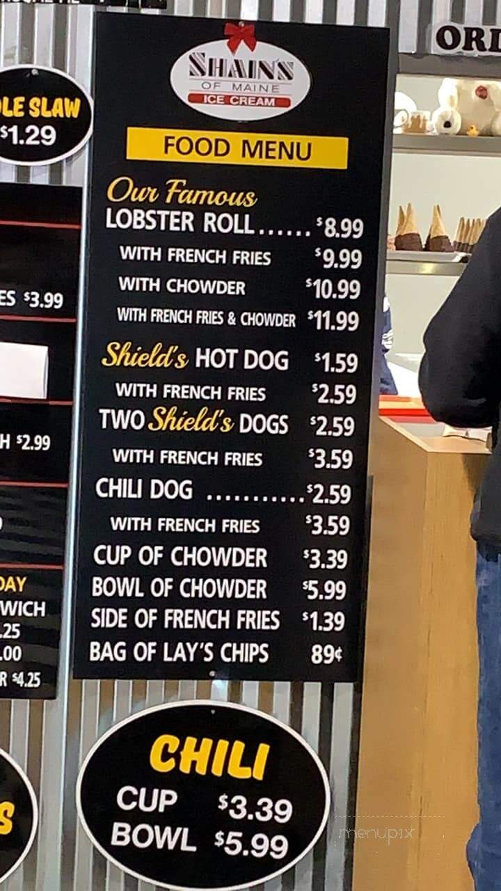 Shain's - Sanford, ME menu_pic