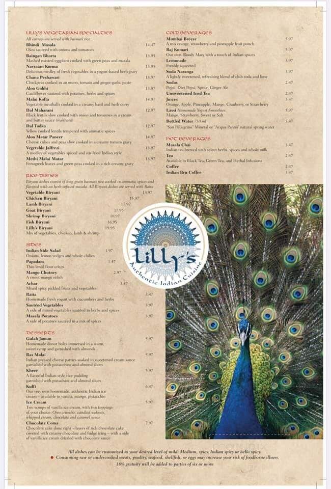 Lilly's Restaurant - Jenkintown, PA menu_pic