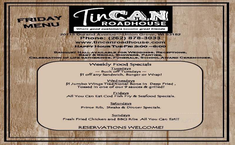 Tin Cup Saloon - Union Grove, WI menu_pic