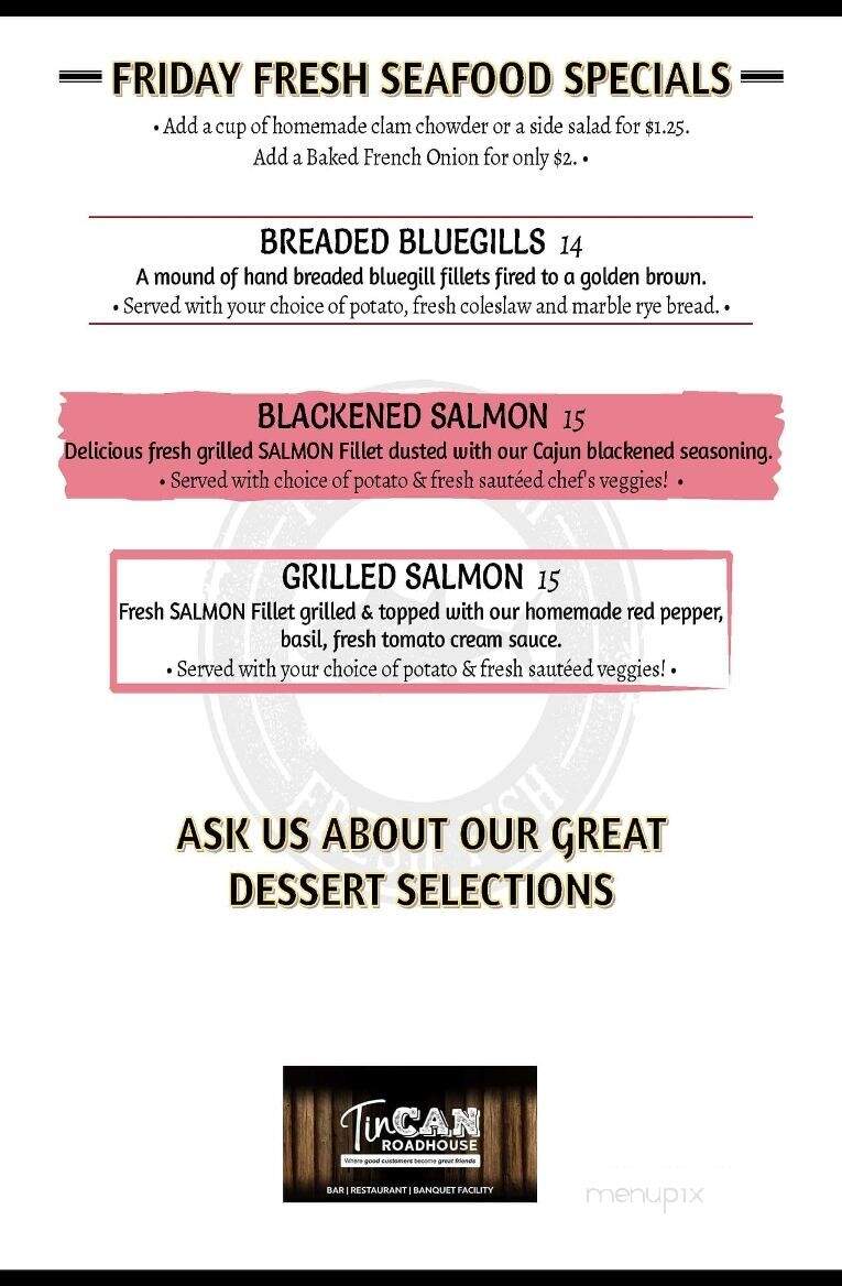 Tin Cup Saloon - Union Grove, WI menu_pic