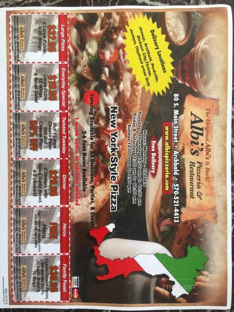 Napoles Pizzeria - Archbald, PA menu_pic