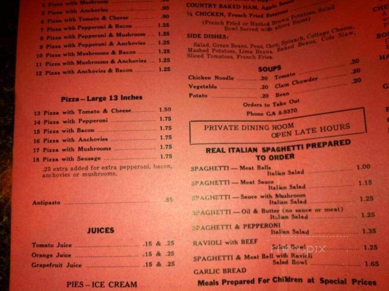 Jimmy Colombo's Restaurant - Parkersburg, WV menu_pic