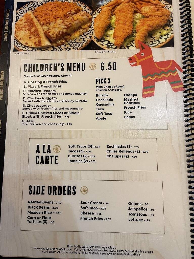 Mi Carreta Mexican Grill - South Boston, VA menu_pic