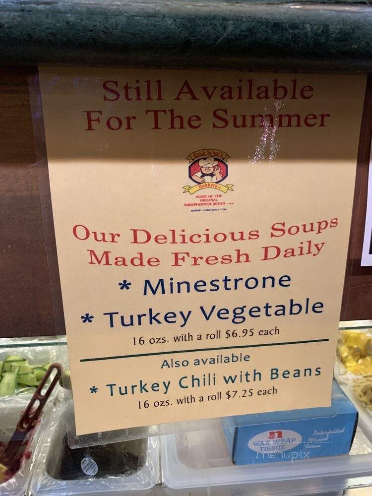 Erick Schat's Bakery - Bishop, CA menu_pic