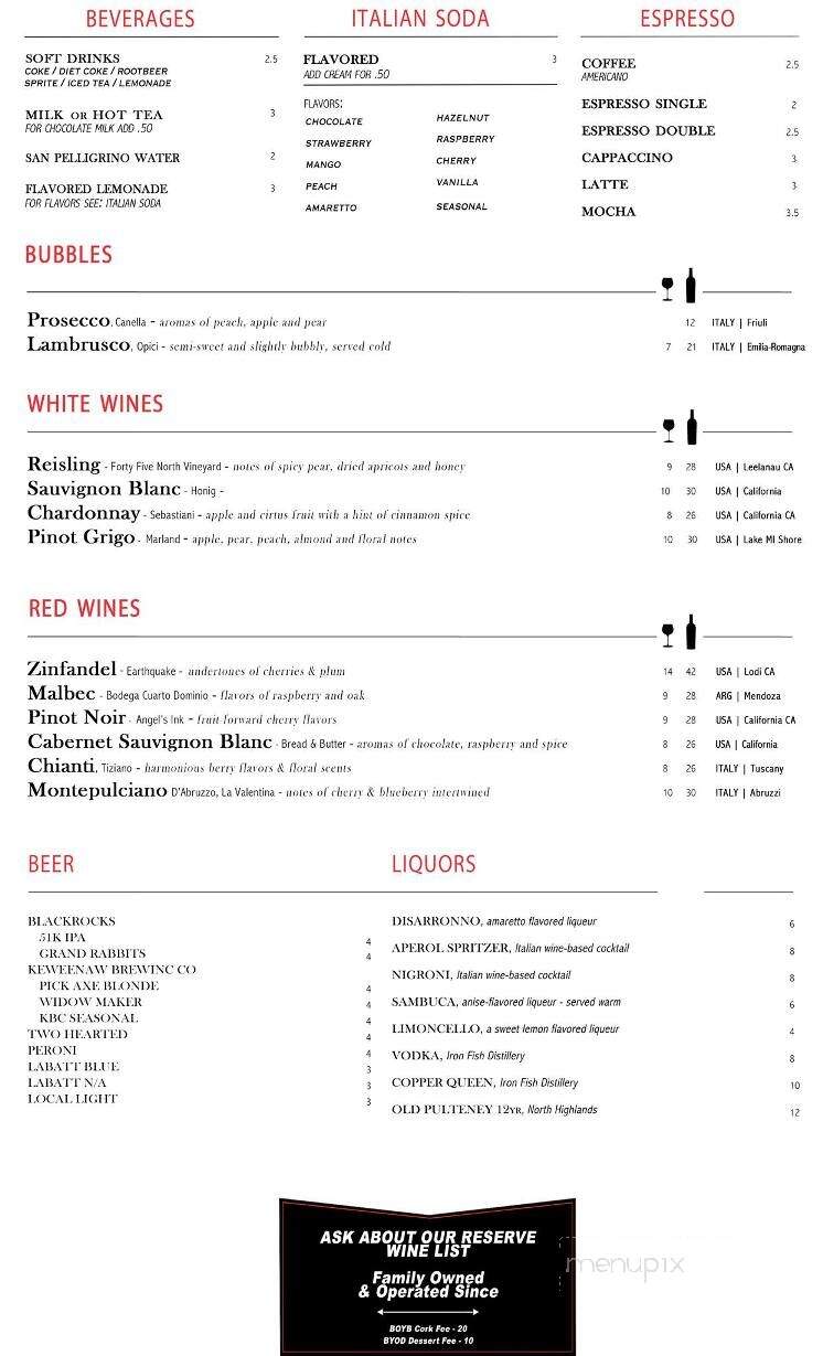 Gemignani's Italian Restaurant - Hancock, MI menu_pic