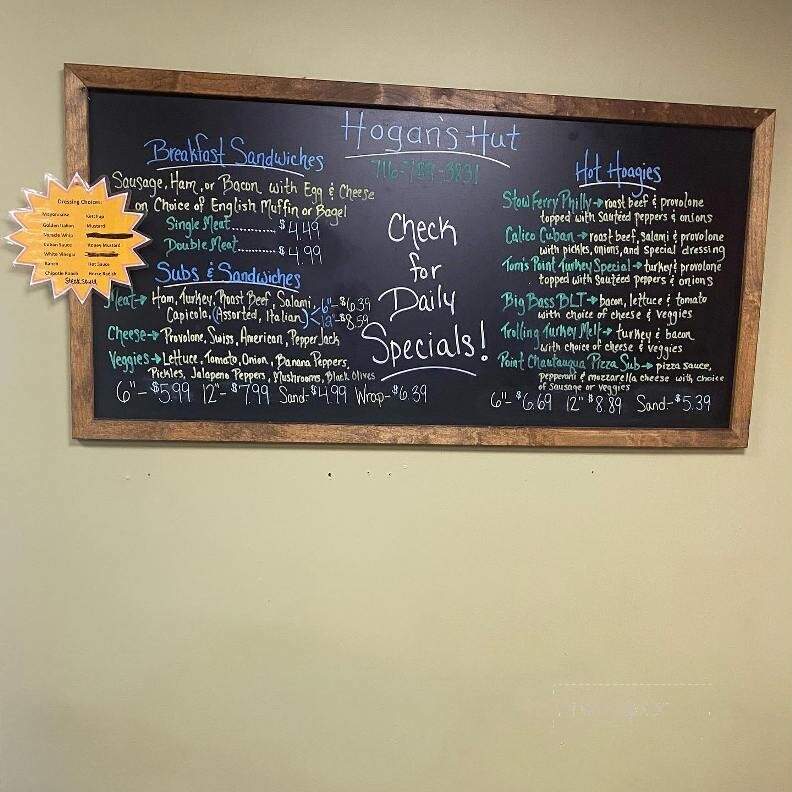 Hogan's Hut - Stow, NY menu_pic