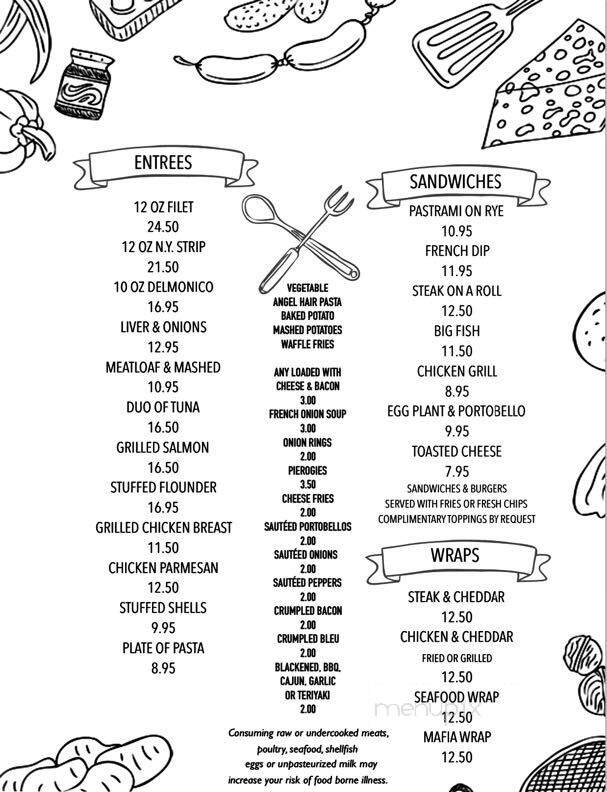 Hutch's Tap Room - Dunbar, PA menu_pic