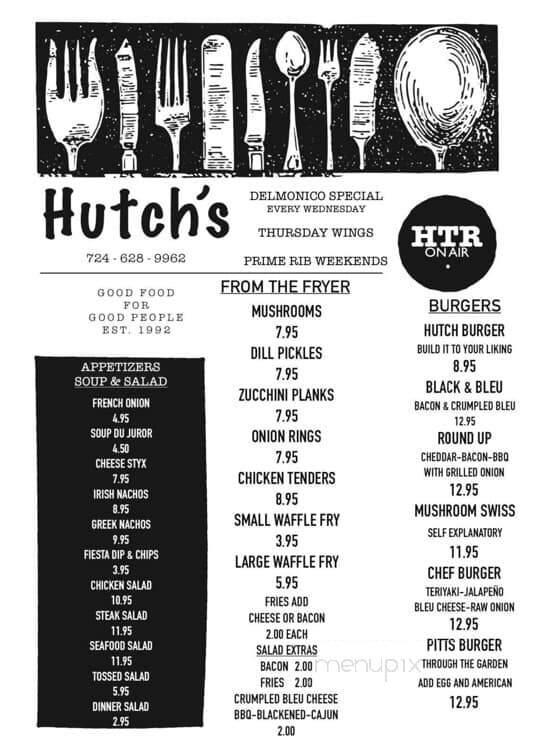 Hutch's Tap Room - Dunbar, PA menu_pic