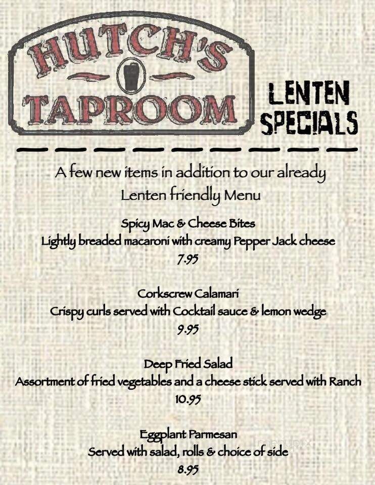 Hutch's Tap Room - Dunbar, PA menu_pic