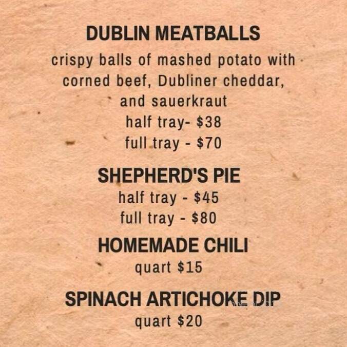 Corry's Ale House - Wantagh, NY menu_pic