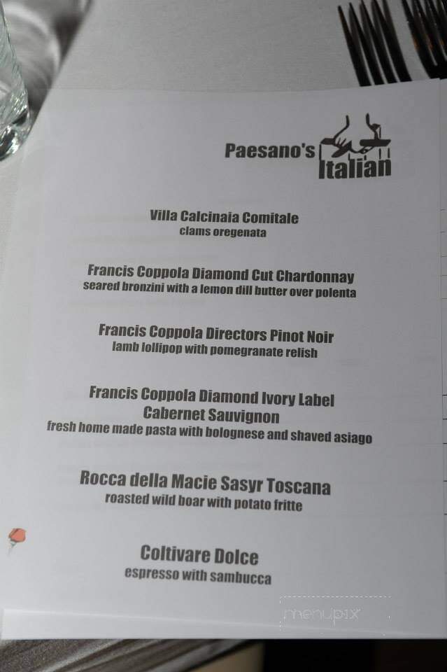 Paesano's Italian Restaurant - Seneca, SC menu_pic