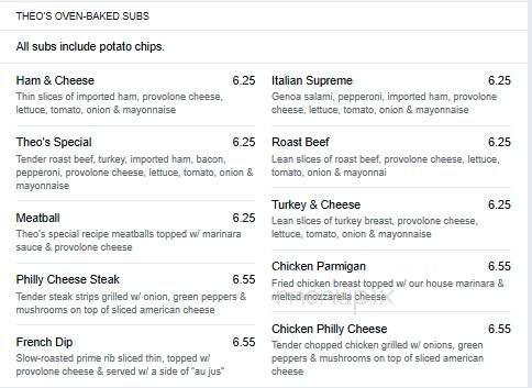 Theo's Italian & Family - Jonesville, NC menu_pic