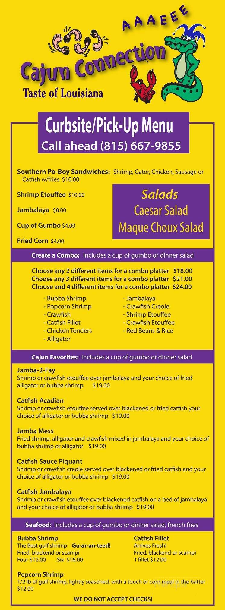 Cajun Connection - Utica, IL menu_pic