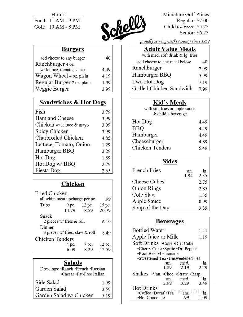 Schell's - Temple, PA menu_pic