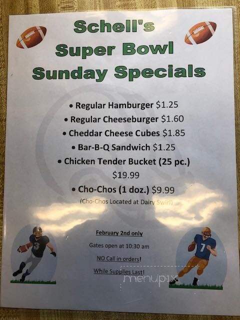 Schell's - Temple, PA menu_pic