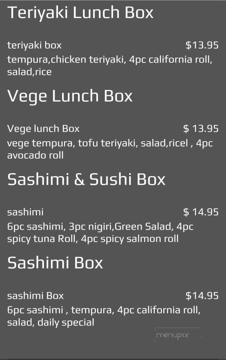 Sehmi Japanese Restaurant - Courtenay, BC menu_pic
