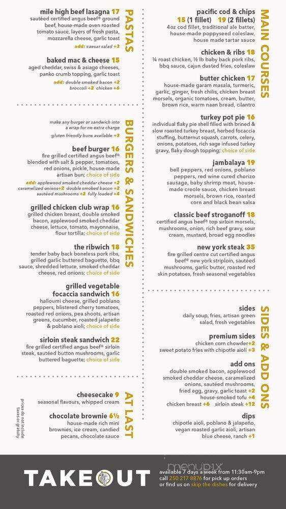 The Sticky Wicket Pub - Victoria, BC menu_pic