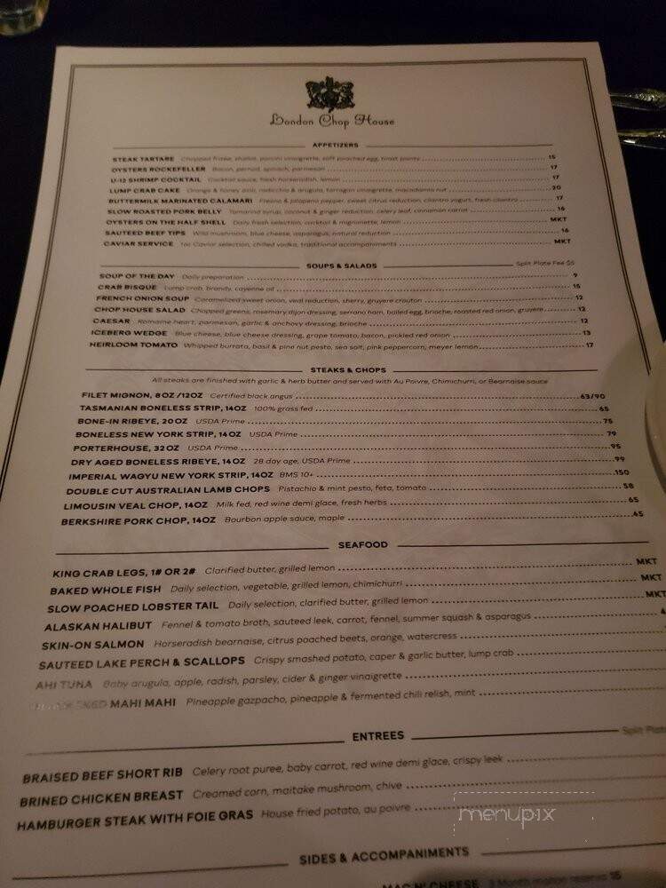 London Chop House - Detroit, MI menu_pic