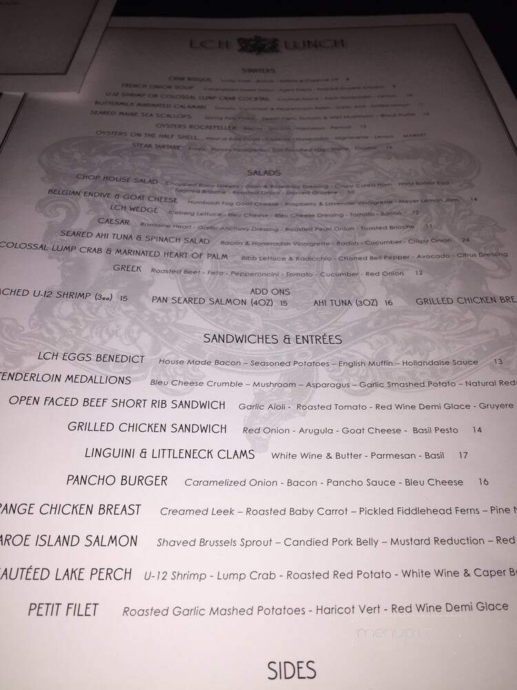 London Chop House - Detroit, MI menu_pic