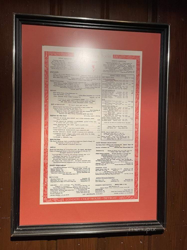 London Chop House - Detroit, MI menu_pic