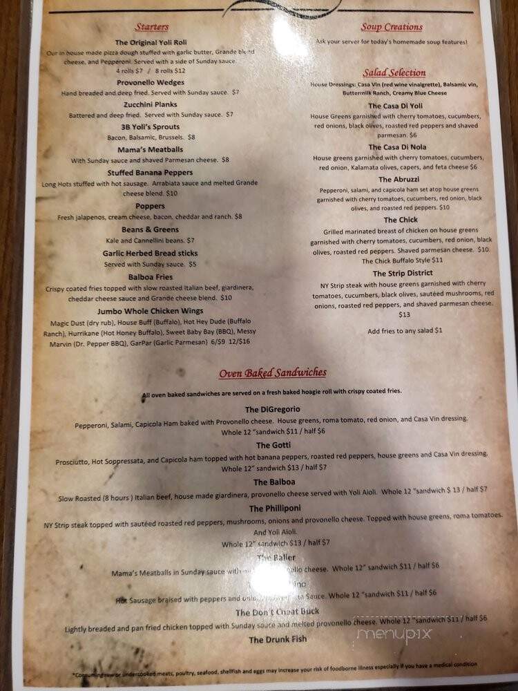 Yoli's Cucina and Crafthouse - Jefferson Hills, PA menu_pic