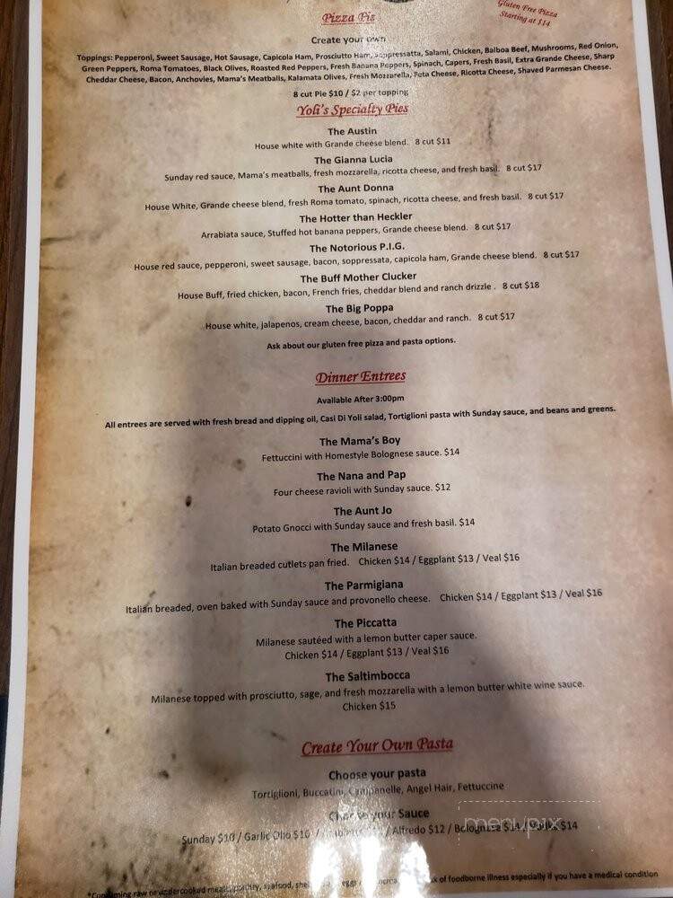 Yoli's Cucina and Crafthouse - Jefferson Hills, PA menu_pic