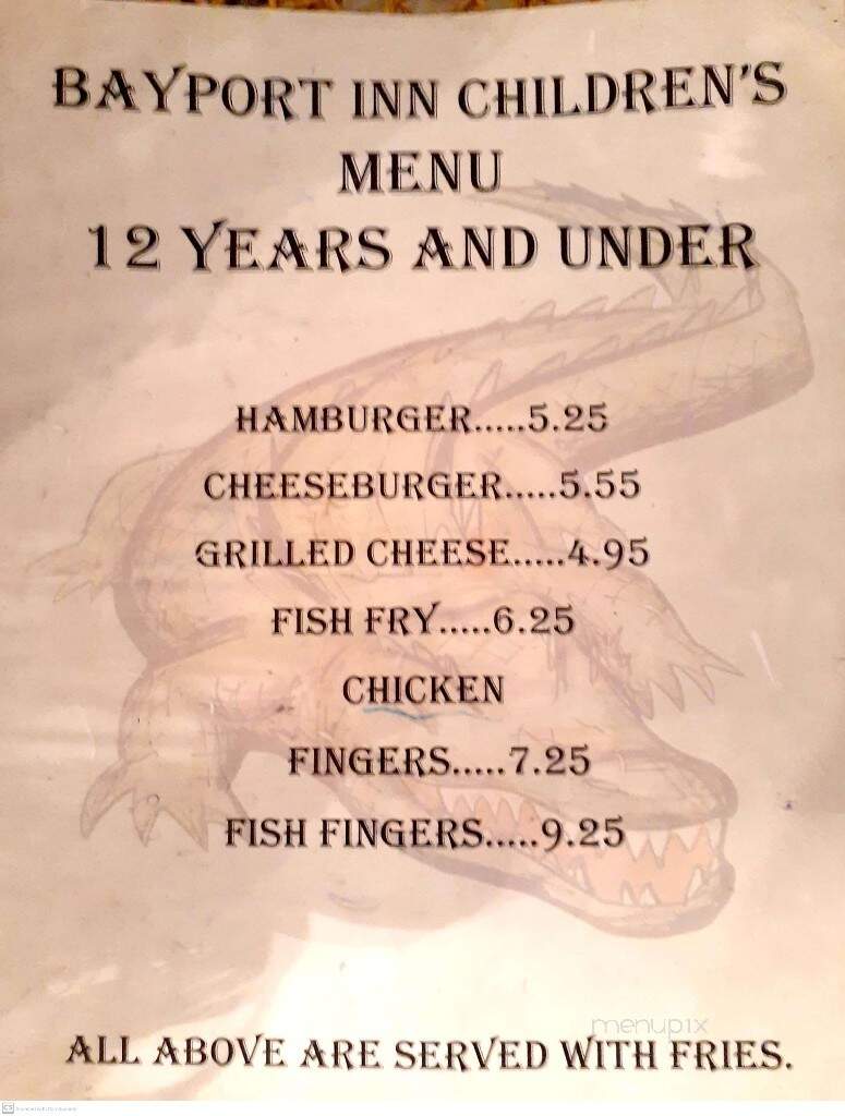 Bayport Inn - Weeki Wachee, FL menu_pic