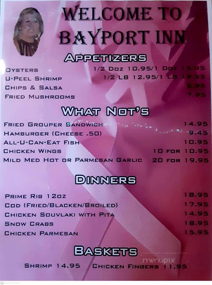 Bayport Inn - Weeki Wachee, FL menu_pic