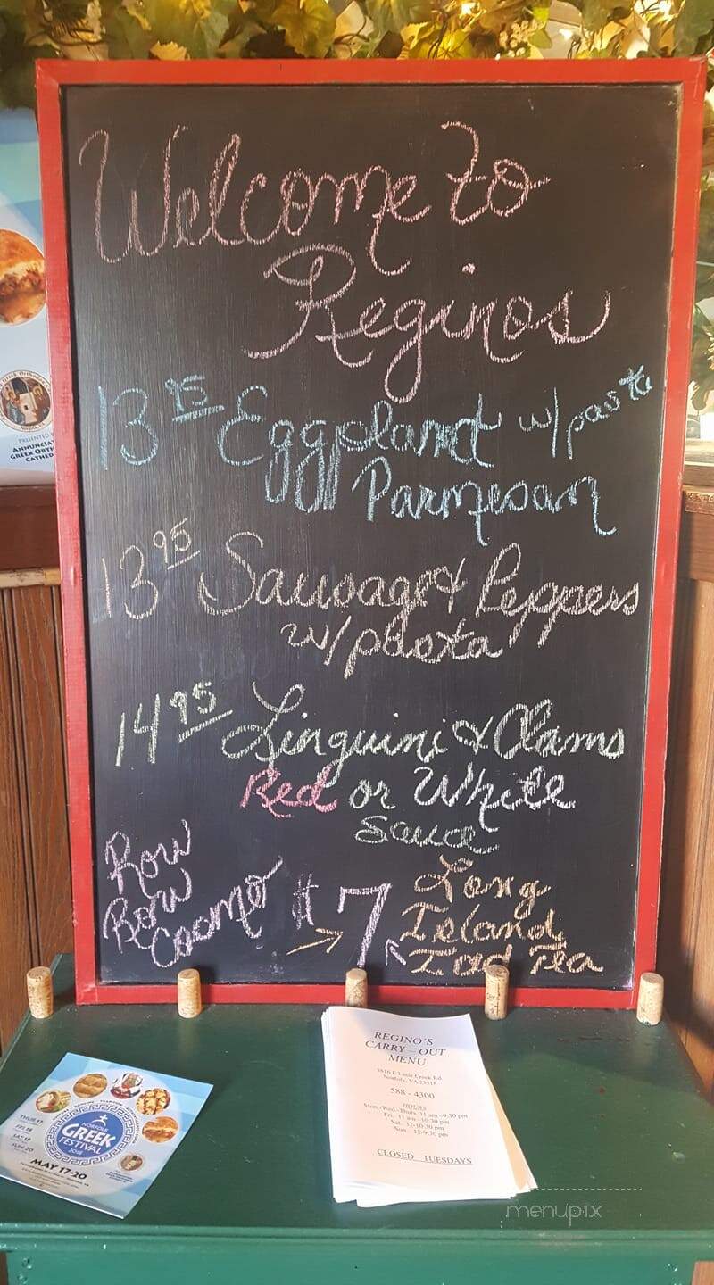 Regino's Italian Restaurant - Norfolk, VA menu_pic
