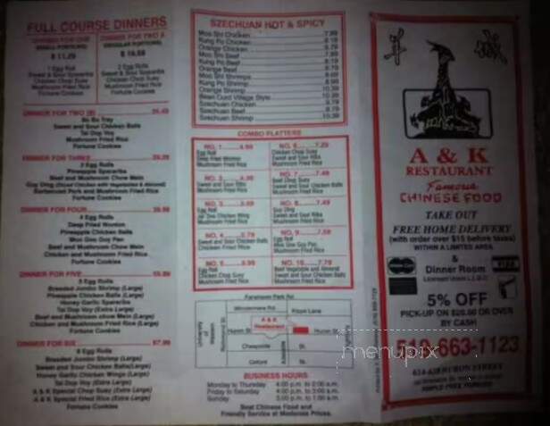 A & K Restaurant - London, ON menu_pic