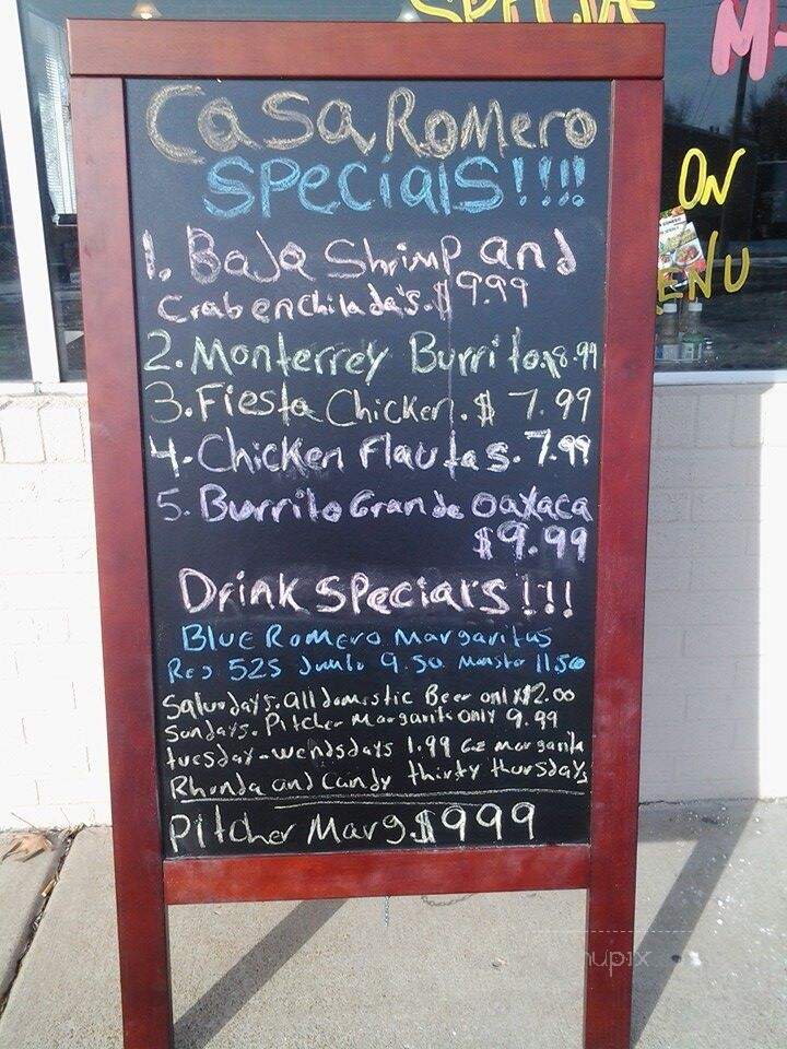 Casa Romero Mexican Resturant - Waterloo, IL menu_pic