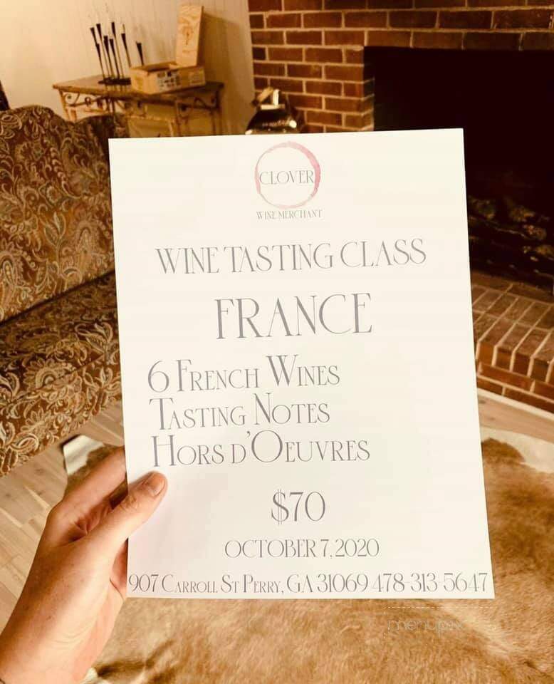 Clover Wine Merchant - Perry, GA menu_pic