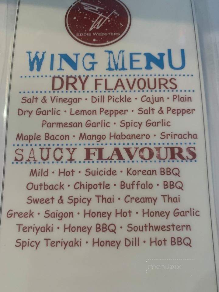 Eddies Neighbourhood Grill & Bar - Estevan, SK menu_pic