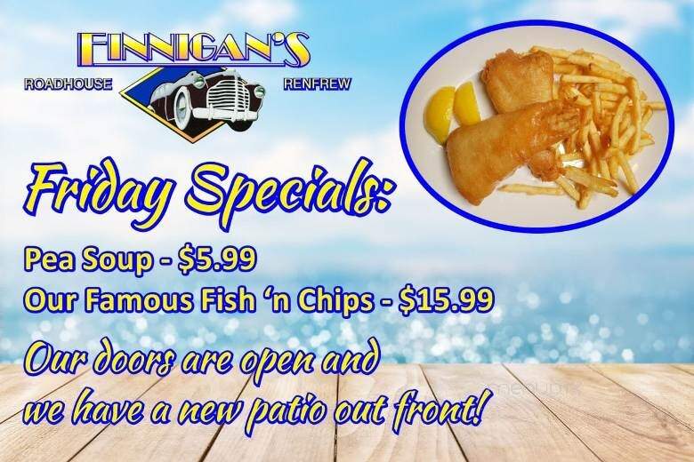 Finnigan's Road House - Renfrew, ON menu_pic
